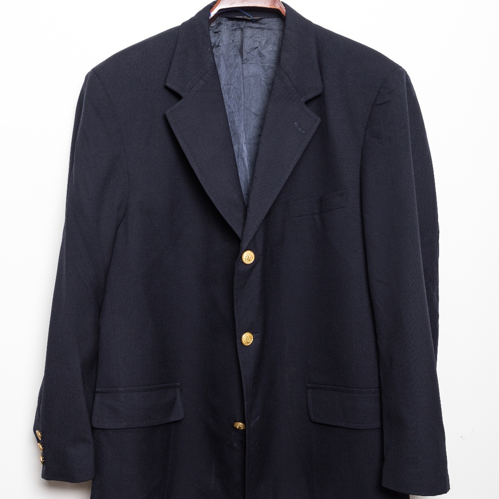 Blk Brooks Brothers Sport Coat 46R w/ gold buttons